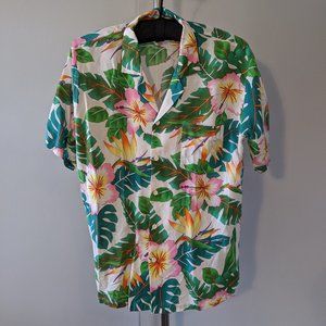 Hawaii Blues Rayon Floral Print Shirt